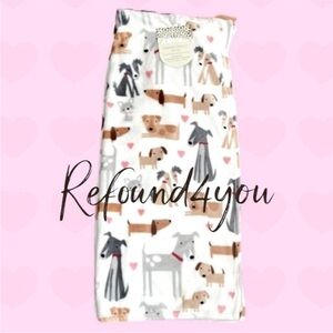 Cynthia Rowley - ’Dogs & Hearts’ Oversized Throw 60”x 70” NWT. Firm!